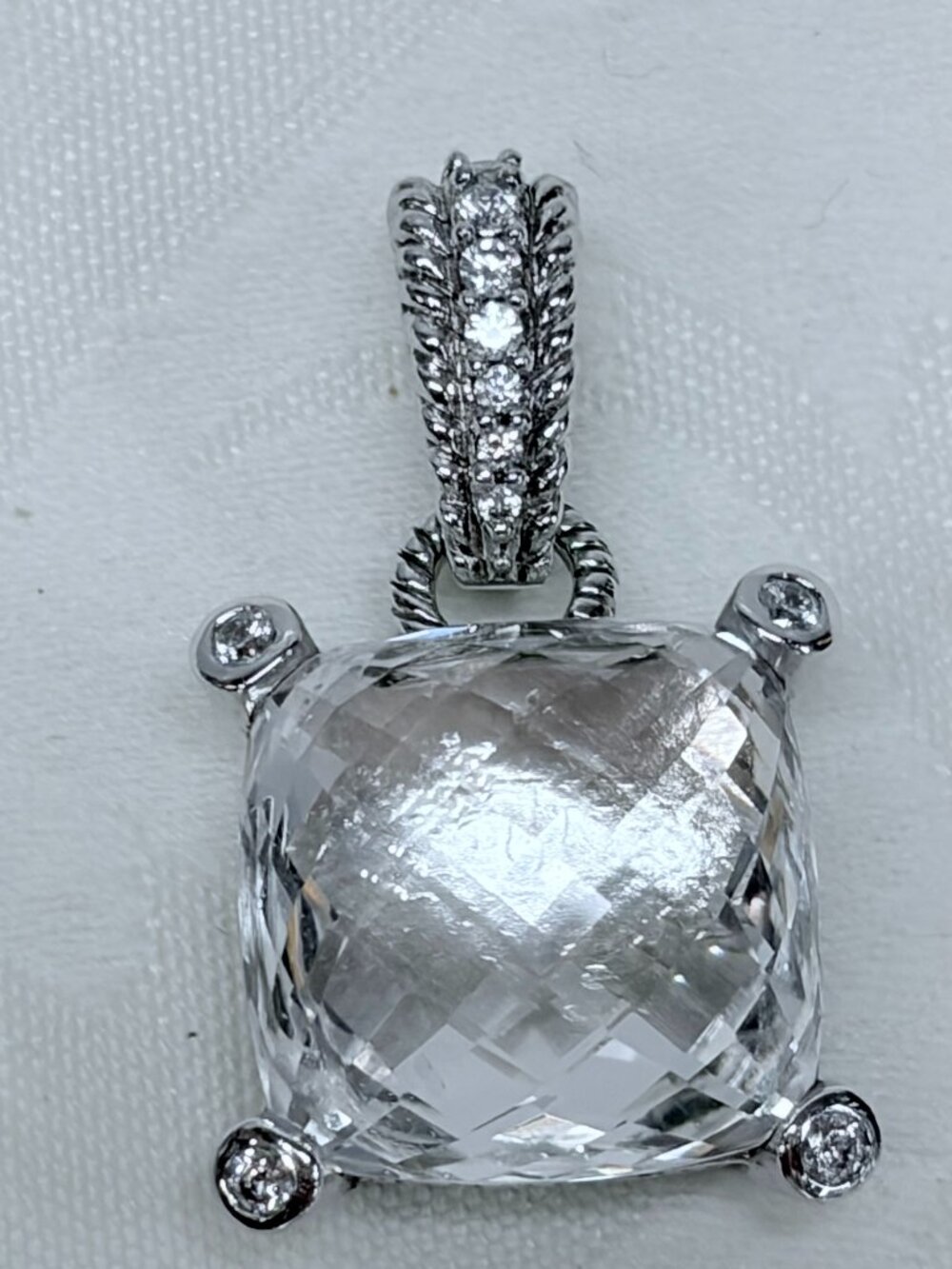 Judith Ripka SS White Topaz/Diamonique Enhancer
